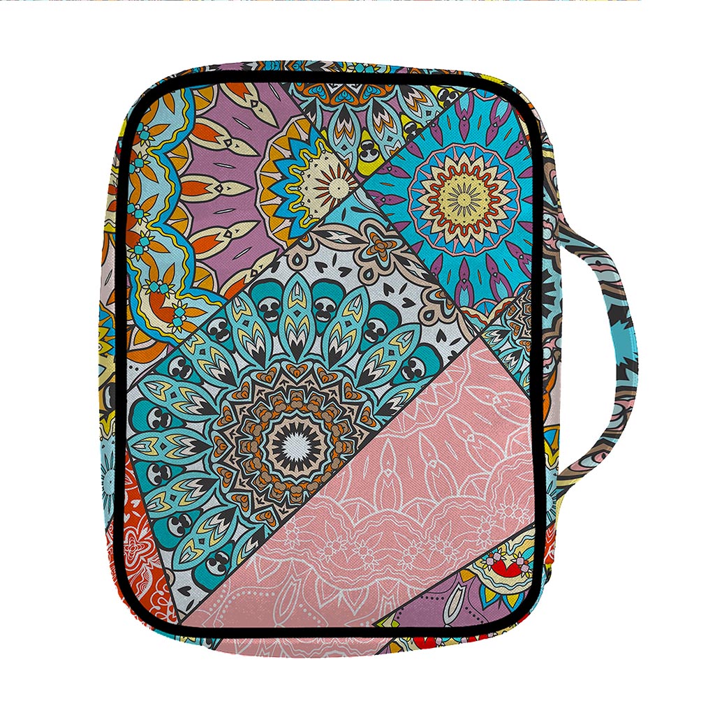 Patchwork Mandala Bohemian Pattern Print Front Pocket Bible Bag