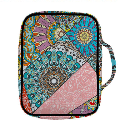 Patchwork Mandala Bohemian Pattern Print Front Pocket Bible Bag
