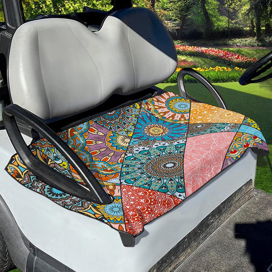 Patchwork Mandala Bohemian Pattern Print Golf Cart Seat Cover