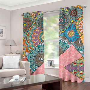 Patchwork Mandala Bohemian Pattern Print Grommet Curtains