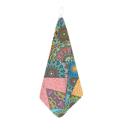 Patchwork Mandala Bohemian Pattern Print Hand Towel