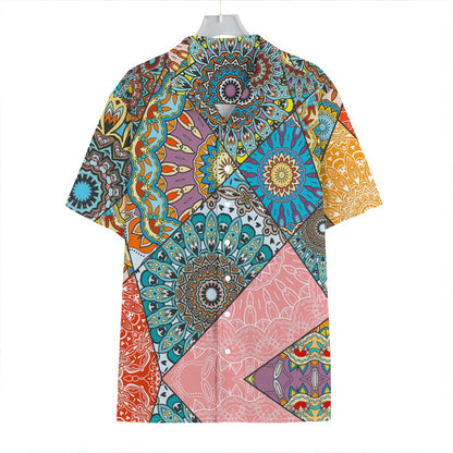 Patchwork Mandala Bohemian Pattern Print Hawaiian Shirt