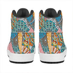 Patchwork Mandala Bohemian Pattern Print High Top Leather Sneakers