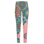 Patchwork Mandala Bohemian Pattern Print High-Waisted Pocket Leggings