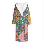 Patchwork Mandala Bohemian Pattern Print Hooded Bathrobe