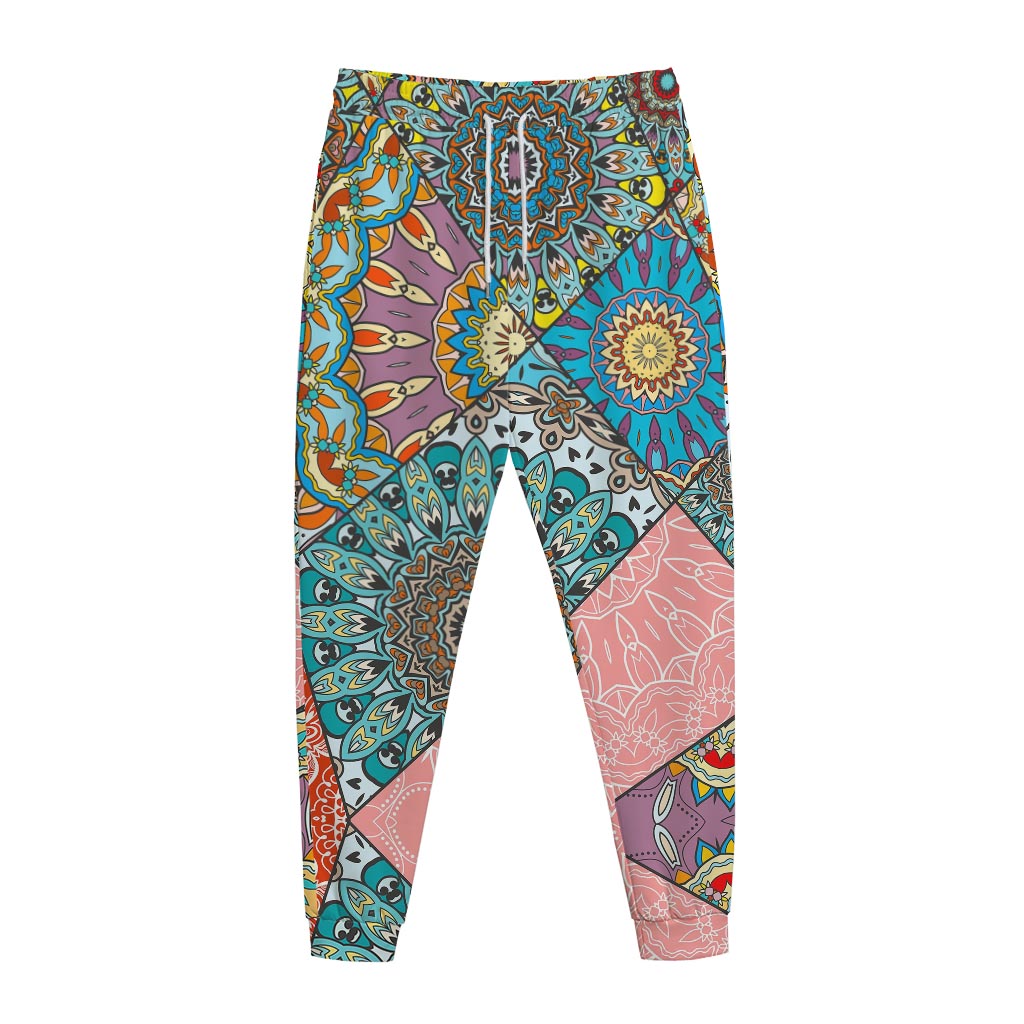 Patchwork Mandala Bohemian Pattern Print Jogger Pants