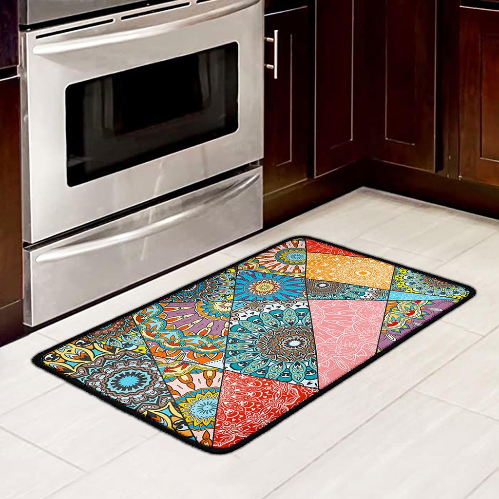 Patchwork Mandala Bohemian Pattern Print Kitchen Mat