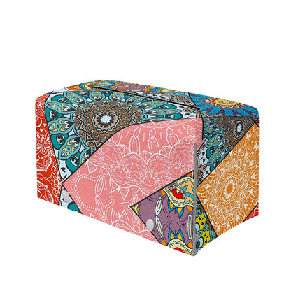 Patchwork Mandala Bohemian Pattern Print Leather Tissue Box Cover