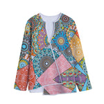 Patchwork Mandala Bohemian Pattern Print Long Sleeve Short Coat