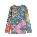 Patchwork Mandala Bohemian Pattern Print Long Sleeve Short Coat