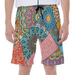 Patchwork Mandala Bohemian Pattern Print Men's Beach Shorts