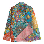 Patchwork Mandala Bohemian Pattern Print Men's Cotton Blazer