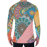 Patchwork Mandala Bohemian Pattern Print Men's Long Sleeve T-Shirt