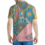 Patchwork Mandala Bohemian Pattern Print Men's Polo Shirt