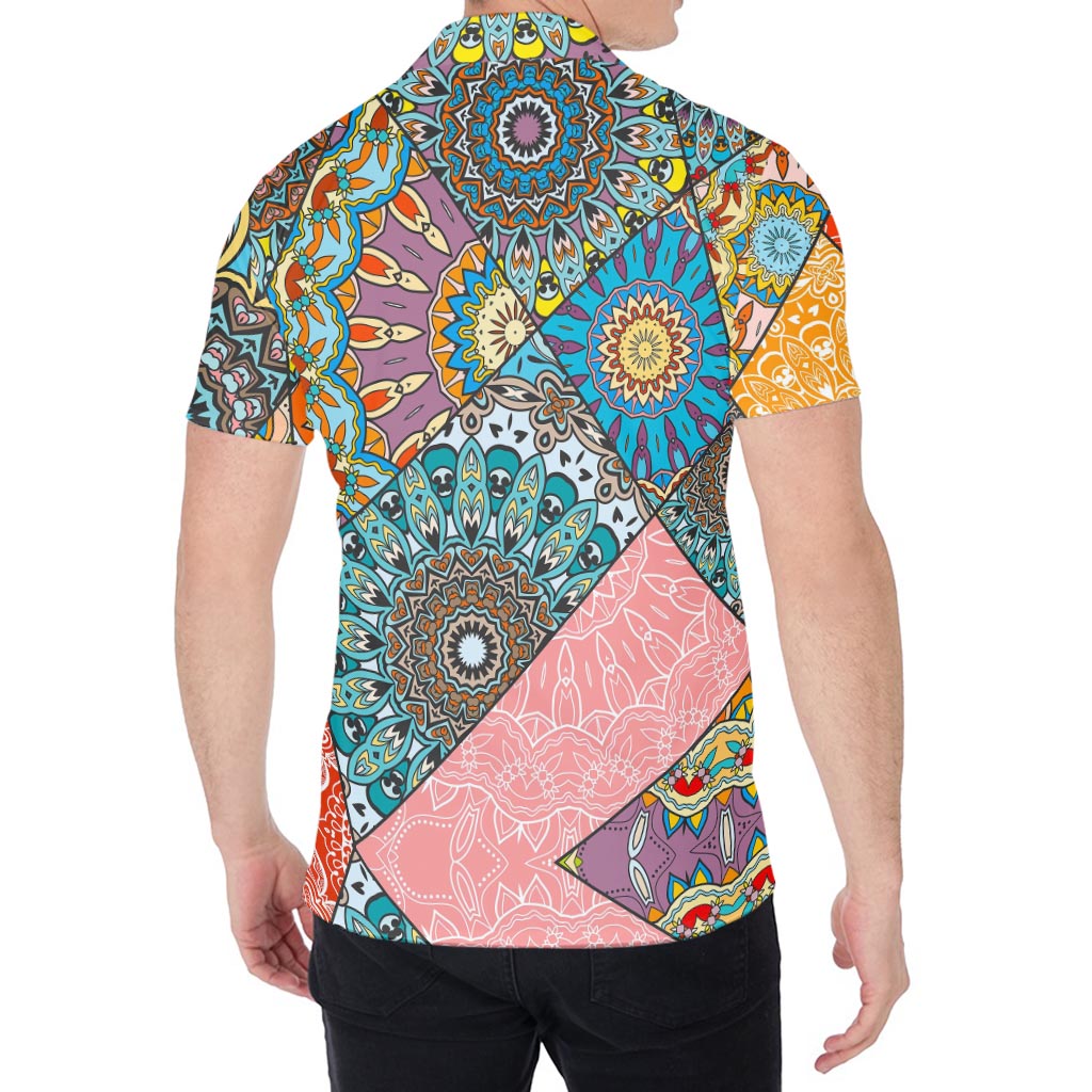 Patchwork Mandala Bohemian Pattern Print Men's Shirt