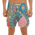 Patchwork Mandala Bohemian Pattern Print Men's Split Running Shorts