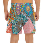 Patchwork Mandala Bohemian Pattern Print Men's Split Running Shorts