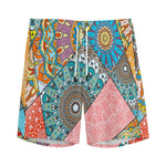 Patchwork Mandala Bohemian Pattern Print Men's Sports Shorts