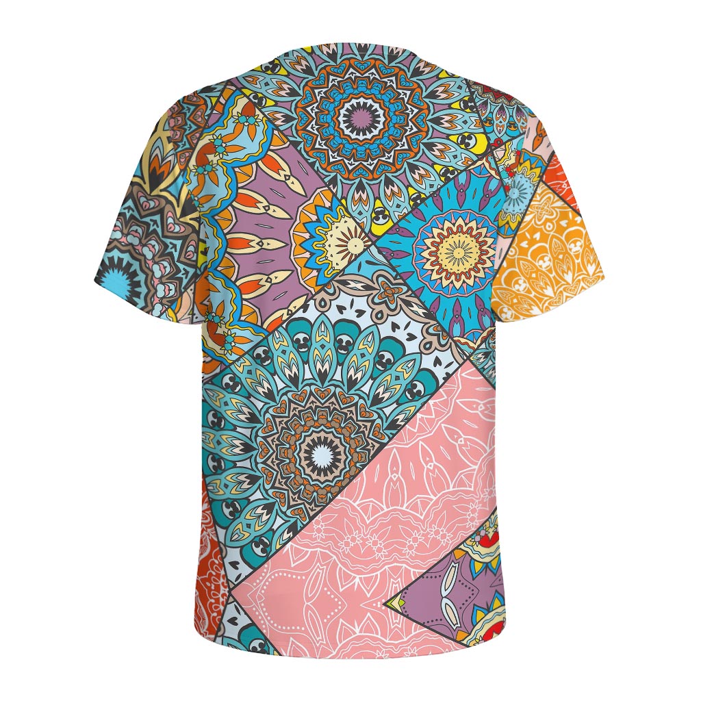 Patchwork Mandala Bohemian Pattern Print Men's Sports T-Shirt