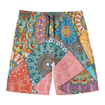 Patchwork Mandala Bohemian Pattern Print Men's Swim Trunks