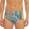 Patchwork Mandala Bohemian Pattern Print Men's Triangle Swim Briefs