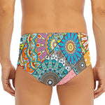 Patchwork Mandala Bohemian Pattern Print Men's Triangle Swim Briefs