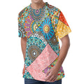 Patchwork Mandala Bohemian Pattern Print Men's Velvet T-Shirt