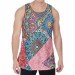 Patchwork Mandala Bohemian Pattern Print Men's Velvet Tank Top