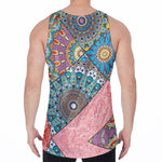 Patchwork Mandala Bohemian Pattern Print Men's Velvet Tank Top
