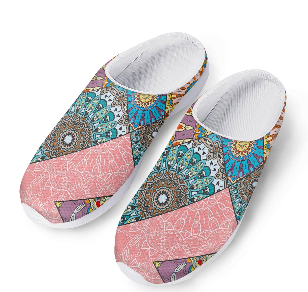 Patchwork Mandala Bohemian Pattern Print Mesh Casual Shoes