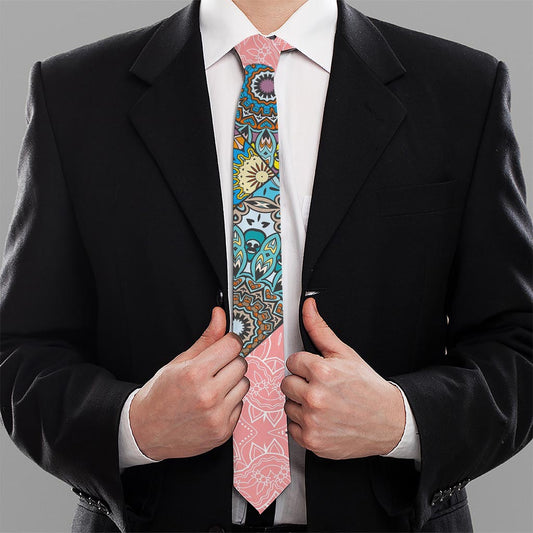 Patchwork Mandala Bohemian Pattern Print Necktie