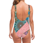 Patchwork Mandala Bohemian Pattern Print One Piece Swimsuit
