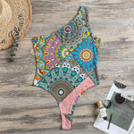 Patchwork Mandala Bohemian Pattern Print One Shoulder Bodysuit