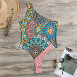 Patchwork Mandala Bohemian Pattern Print One Shoulder Bodysuit