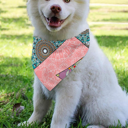 Patchwork Mandala Bohemian Pattern Print Over The Collar Dog Bandana