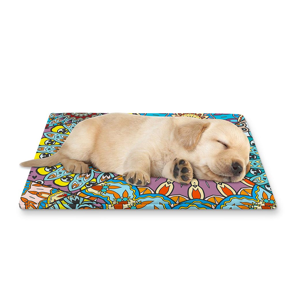 Patchwork Mandala Bohemian Pattern Print Pet Cooling Mat Cover