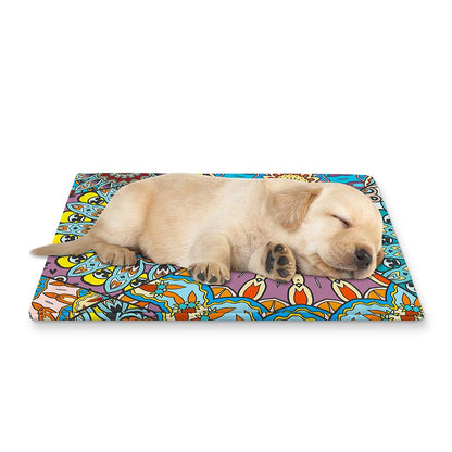 Patchwork Mandala Bohemian Pattern Print Pet Cooling Mat Cover