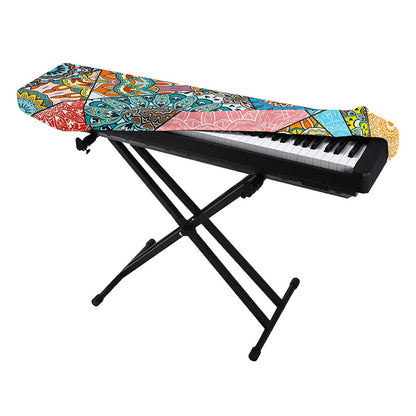 Patchwork Mandala Bohemian Pattern Print Piano Keyboard Cover