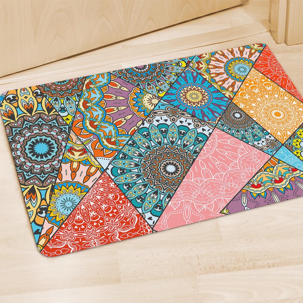 Patchwork Mandala Bohemian Pattern Print Polyester Doormat