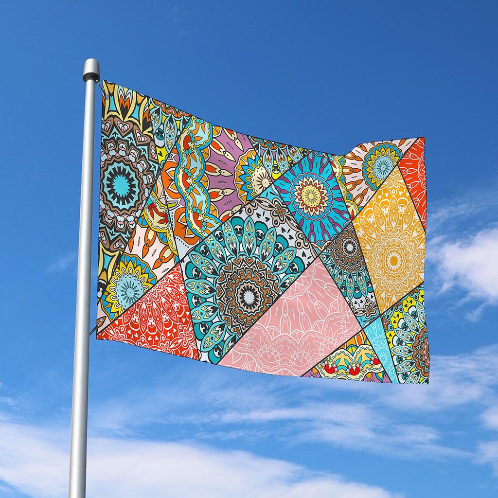 Patchwork Mandala Bohemian Pattern Print Polyester Flag
