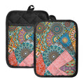 Patchwork Mandala Bohemian Pattern Print Pot Holders With Pocket