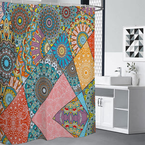 Patchwork Mandala Bohemian Pattern Print Premium Shower Curtain