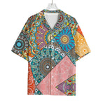 Patchwork Mandala Bohemian Pattern Print Rayon Hawaiian Shirt