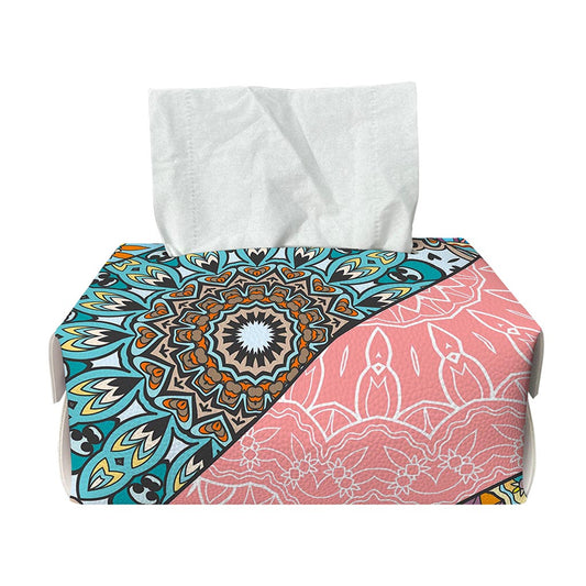 Patchwork Mandala Bohemian Pattern Print Rectangle Tissue Box Cover