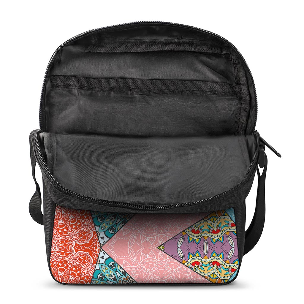 Patchwork Mandala Bohemian Pattern Print Rectangular Crossbody Bag