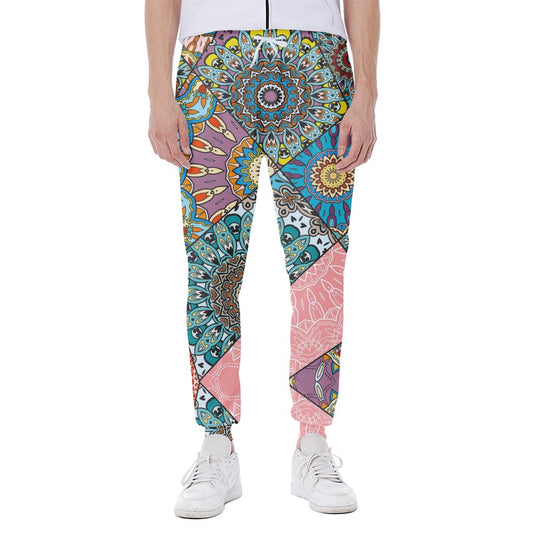 Patchwork Mandala Bohemian Pattern Print Scuba Joggers