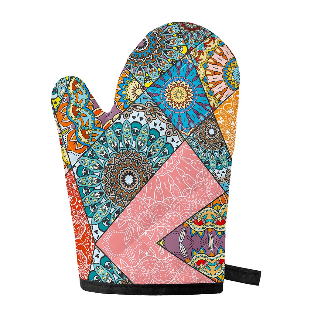 Patchwork Mandala Bohemian Pattern Print Single Oven Mitt