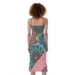 Patchwork Mandala Bohemian Pattern Print Slim Fit Midi Cami Dress