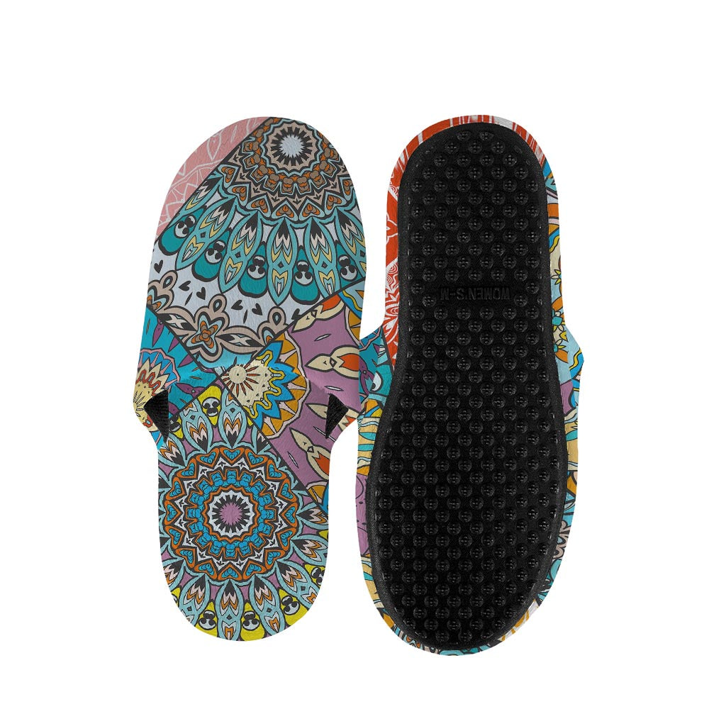 Patchwork Mandala Bohemian Pattern Print Slippers