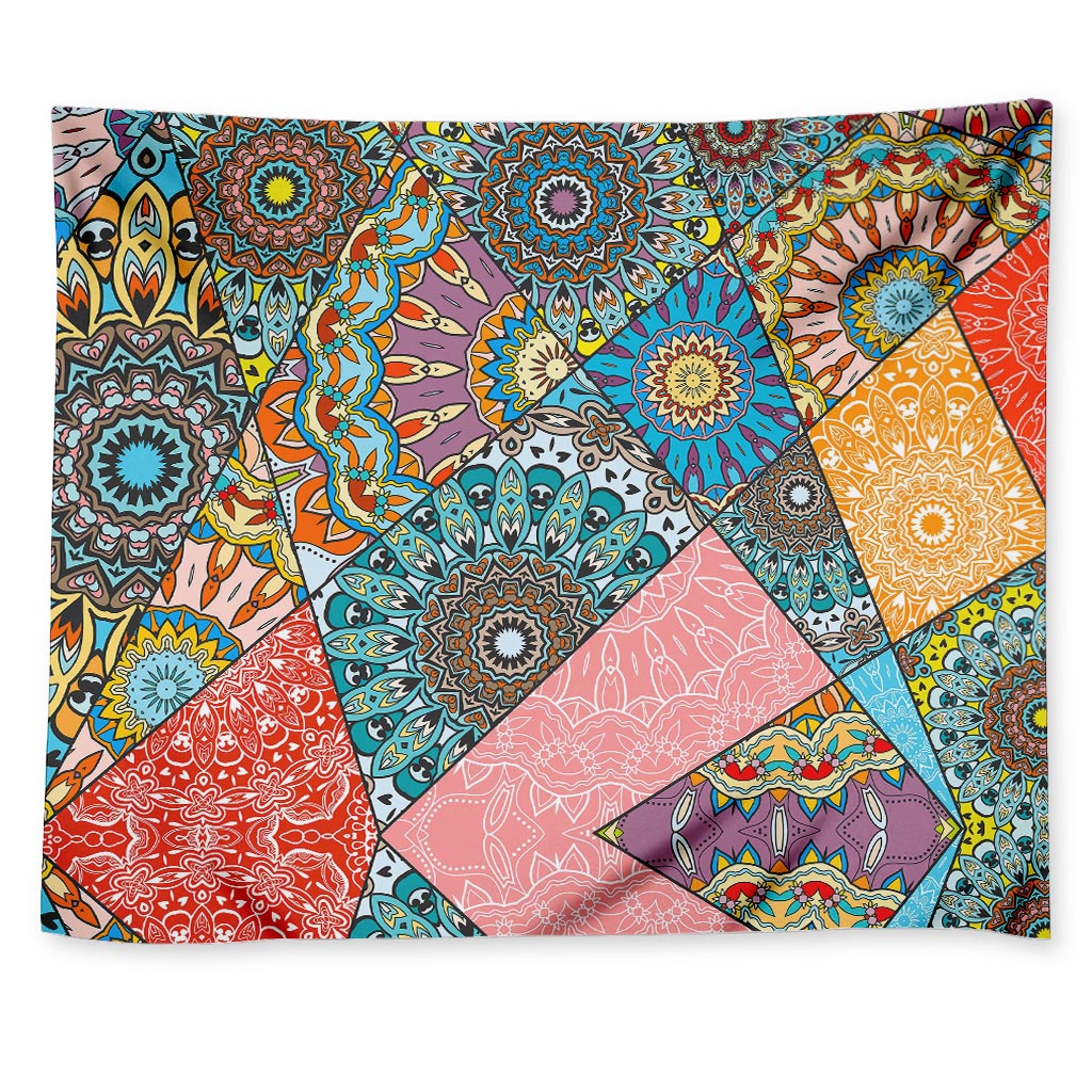 Patchwork Mandala Bohemian Pattern Print Tapestry